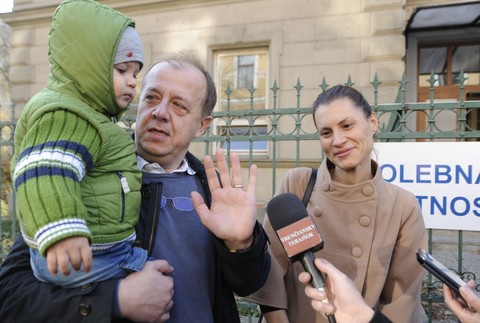 Richard Rybníček s rodinou