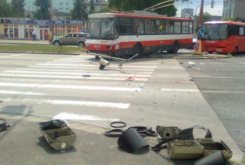 nehoda Bajkalská Trnavská trolejbus autobus