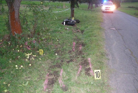 Borovček - nehoda motorkára