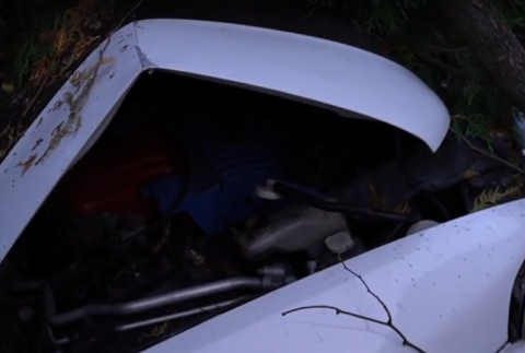 Po rýchlej jazde skončil v záhrade domu. Zastavili ho až stromy