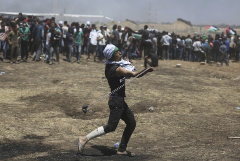 Protestujúci obyvatelia Izrael - Palestína