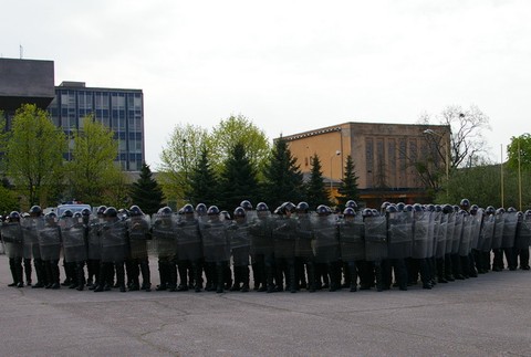 Cvičenie poriadkovej jednotky, Košice (príprava na hokejové majstrovstvá)