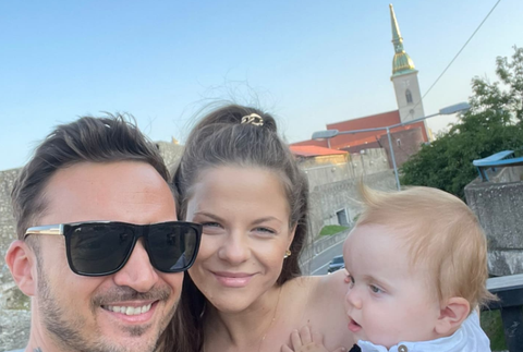 Robo Papp, manželka Veronika a synček Leo