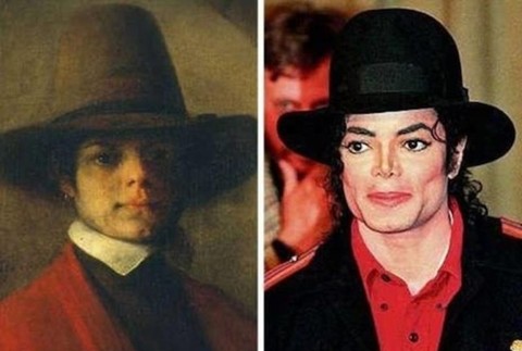 Michael Jackson a mladý muž z portrétu