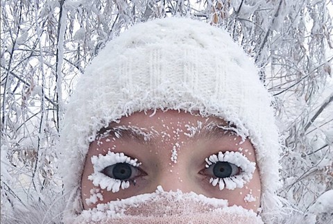 OJMJAKON, Sibir, Zamrznuté michalnice