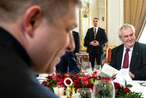 Miloš Zeman Riobert Fico úrad vlády obed