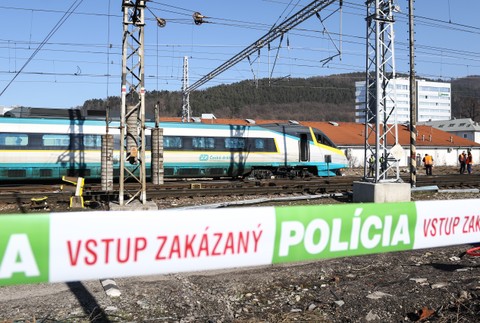 Vykoľajený vlak v Žiline