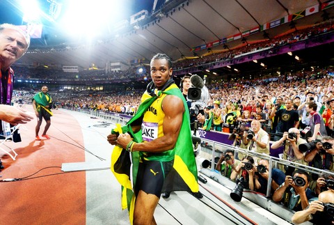 Usain Bolt fotoreportér zlato šprint 200 metrov