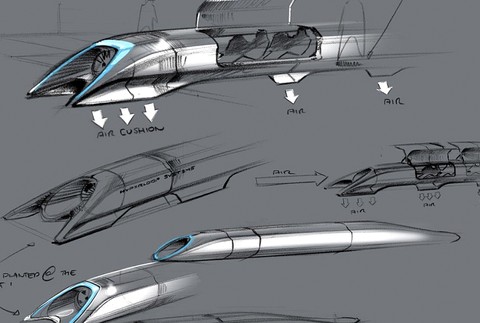 Hyperloop supervlak Elon Musk vynálezca nákres 3