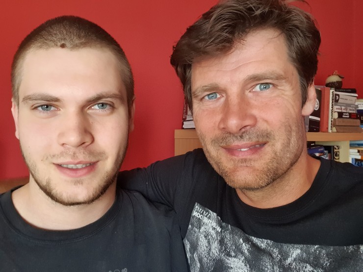 Milo Kráľ so synom Jakubom Ferdinandom