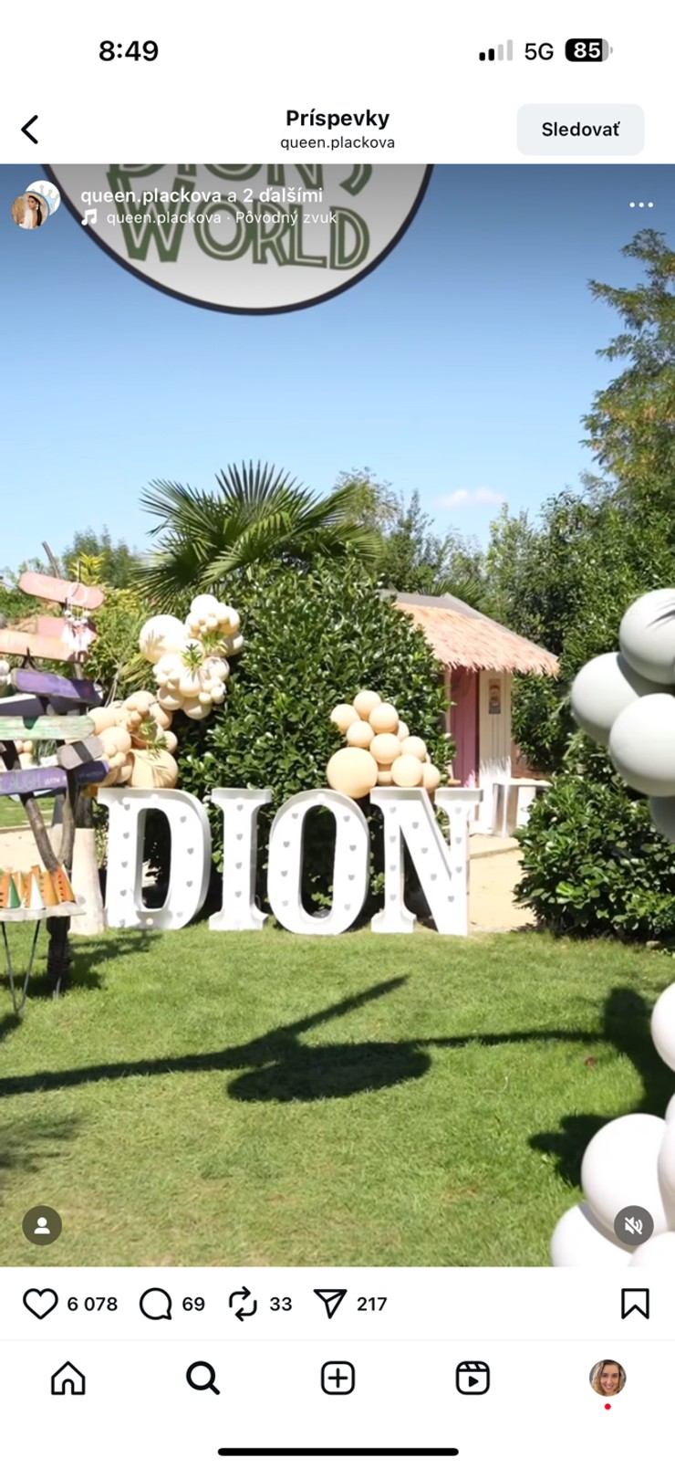 Plačková, syn Dion, narodeninová oslava, luxus, dinosaurus