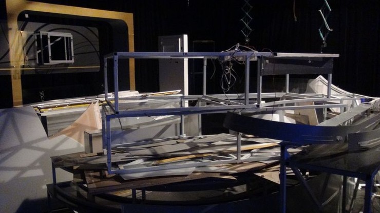 Búranie starého štúdia Novín TV JOJ 8