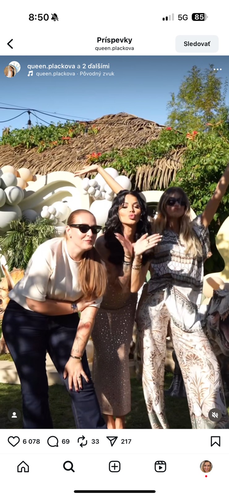 Plačková, syn Dion, narodeninová oslava, luxus, dinosaurus