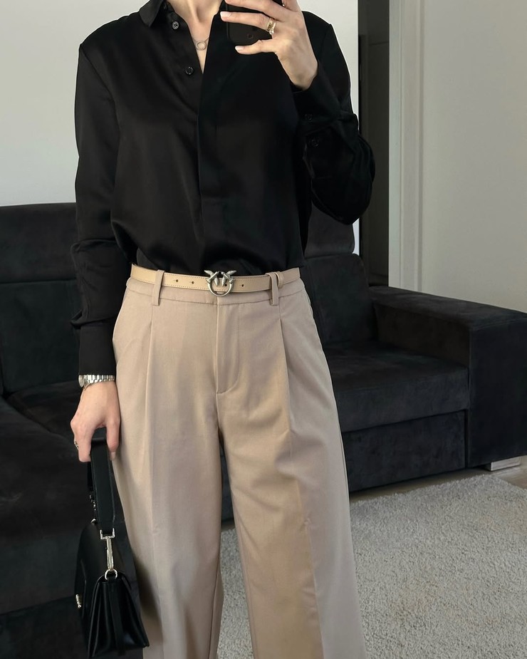 Nákupné maniačky - saténová košeľa