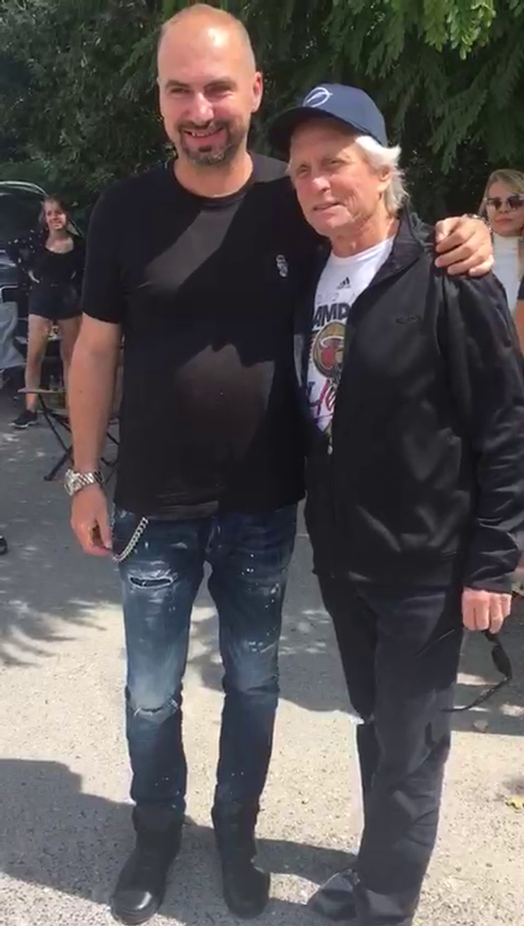 Michael Douglas a Catherine Zeta-Jones s režisérom Tomášom Eibnerom