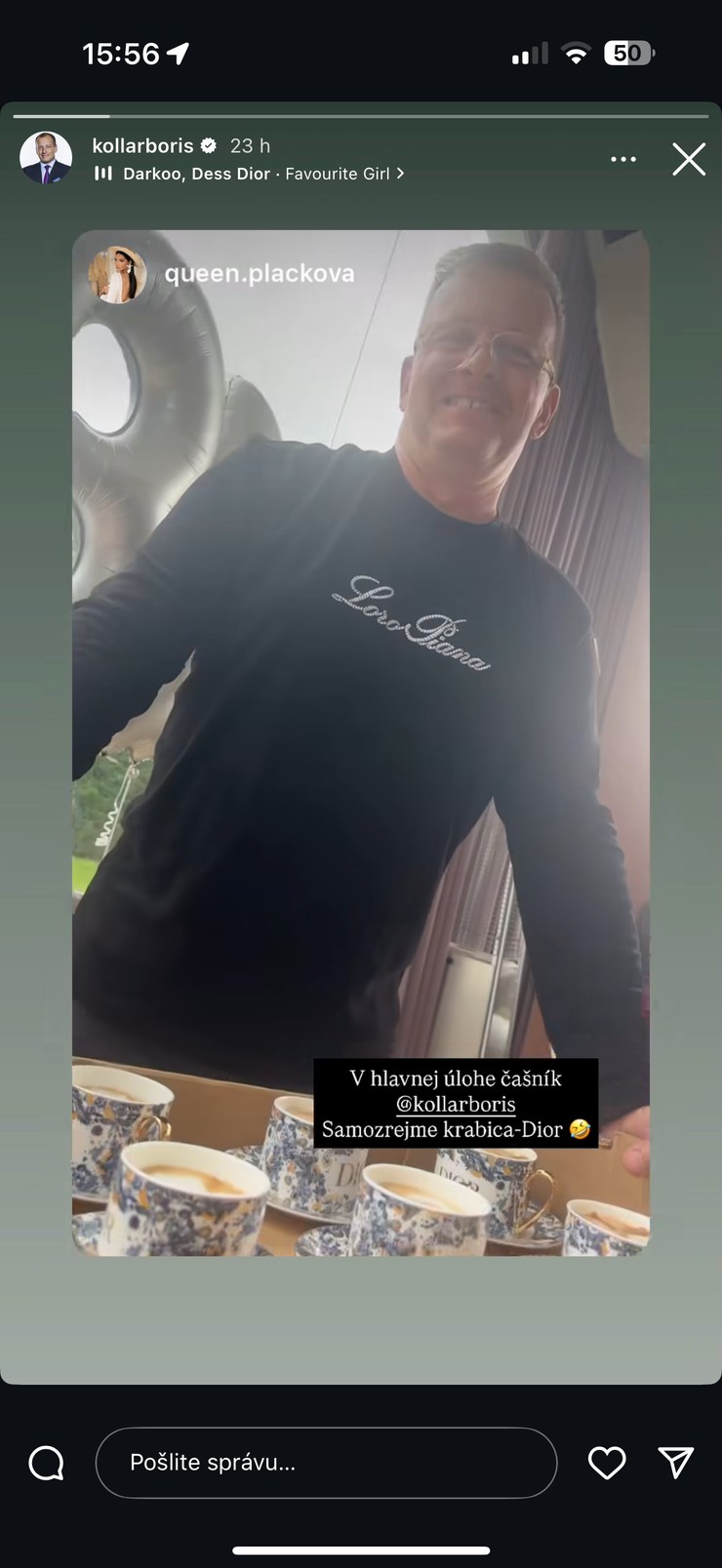 Boris Kollár a Laura Vizvároyvá, oslava, párty, narodeniny, čašník