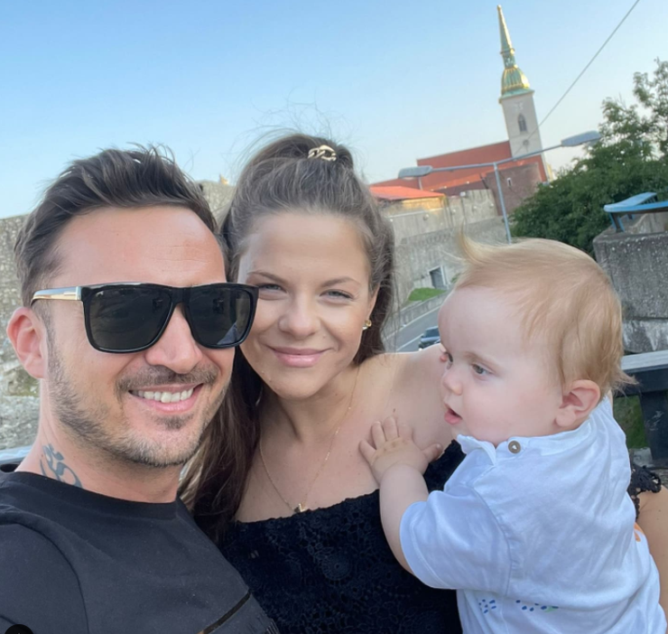 Robo Papp, manželka Veronika a synček Leo