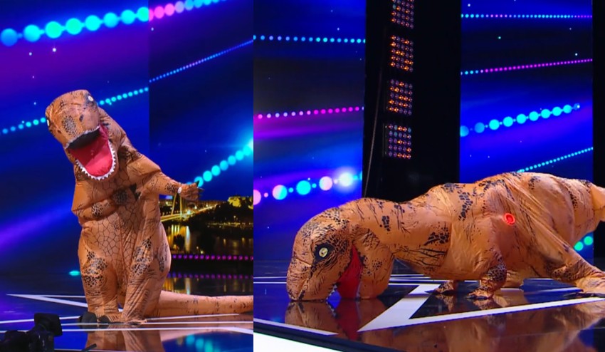 Videli ste už takéto vystúpenie? Poľnohospodár v prezlečení za dinosaura zatancoval ako pán!