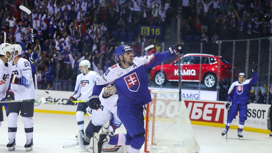 Tomáš Tatar po góle v zápase Slovensko - USA