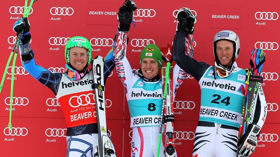 Marcel Hirscher na pódiu