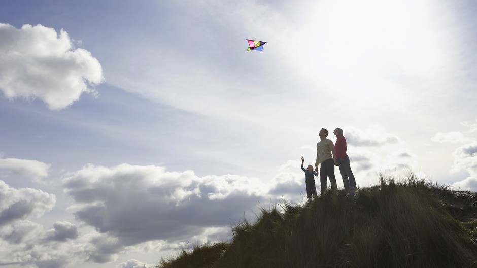 počasie jeseň šarkan rodičia dieťa