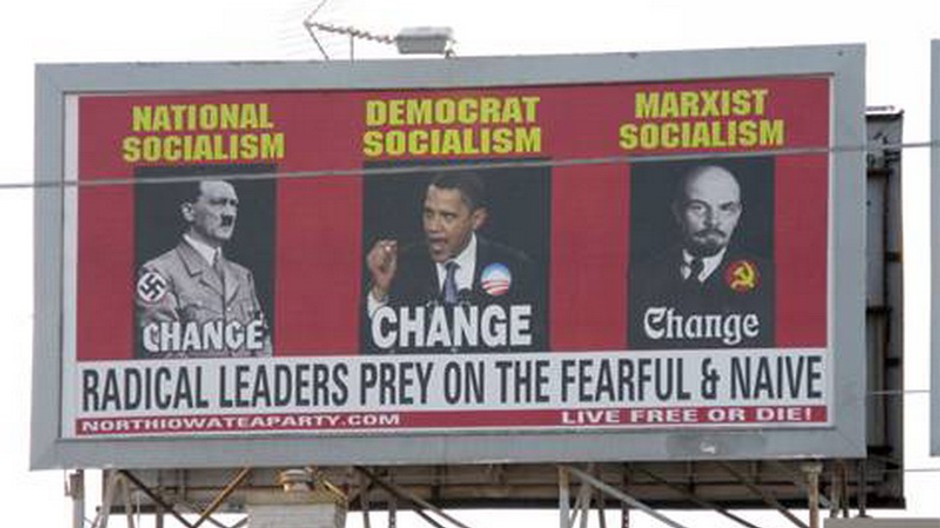 bilboard obamu lenina a hitler