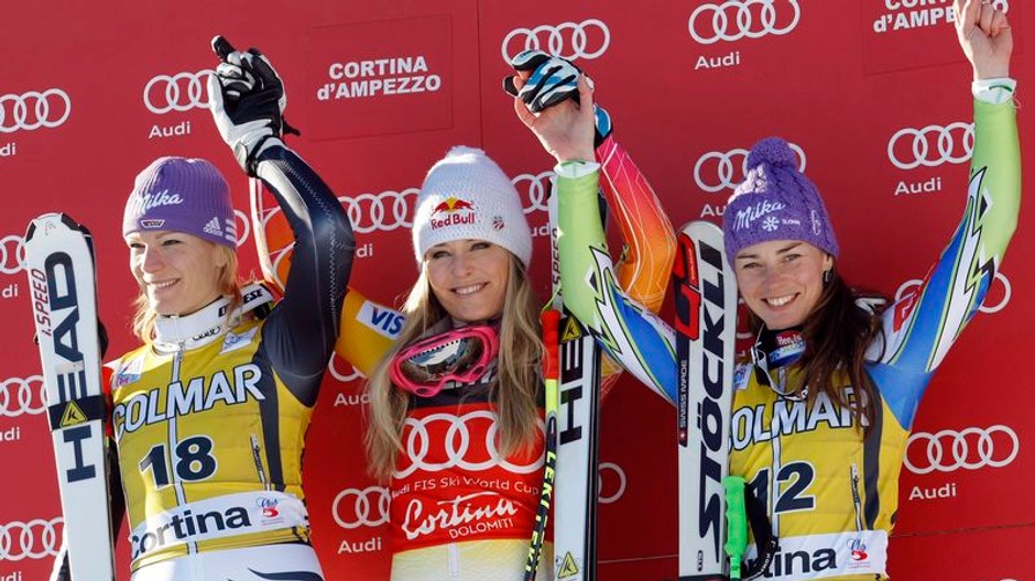 Lindsey Vonn na stupni víťazov