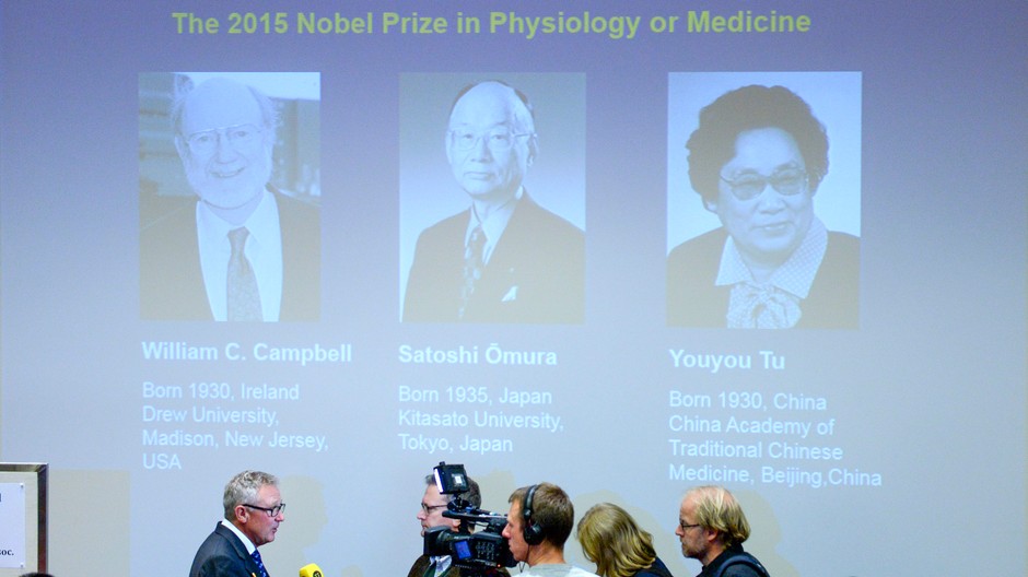 Nobelova cena za medicínu William C. Campbell Satoši Omura Juju Tu