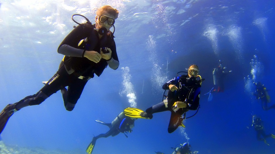 Muž potápanie Egypt ilustračná