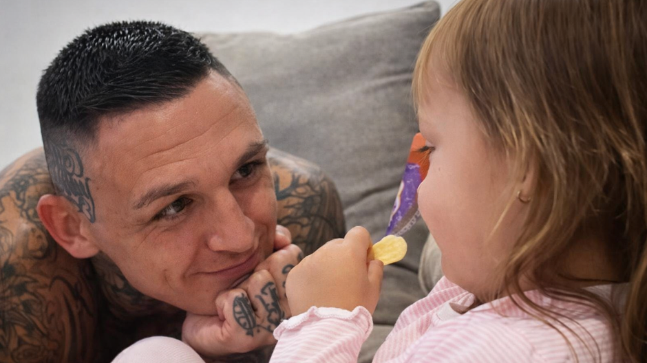 Gábor Boráros s dcérkou