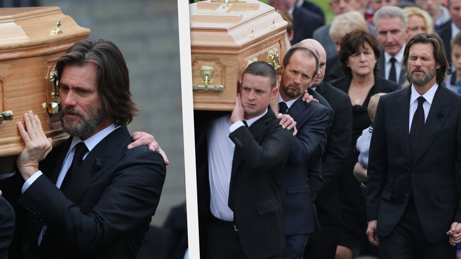 Jim Carrey na pohrebe svojej priateľky v Írsku