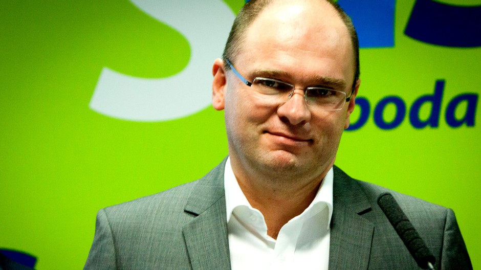 Richard Sulík úsmev detail tváre