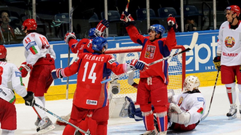 Česi sa tešia po góle Bielorusom