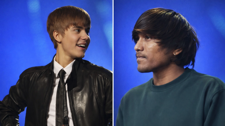 Justin Bieber a indický dvojník