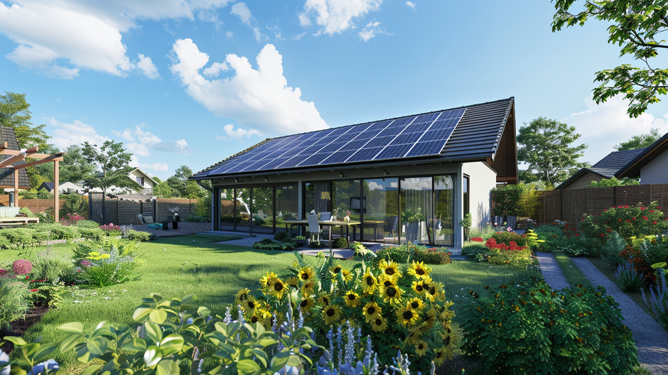 dom so solárnym panelom