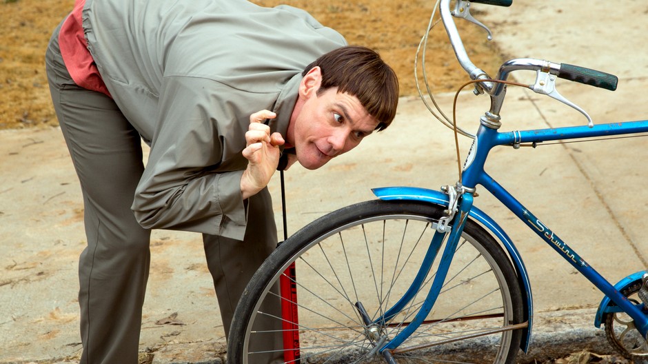 Jim Carrey pri bicykli
