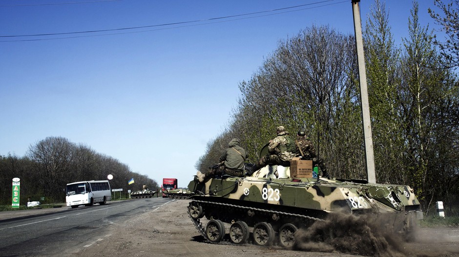 Slavjansk - tank s vojakmi