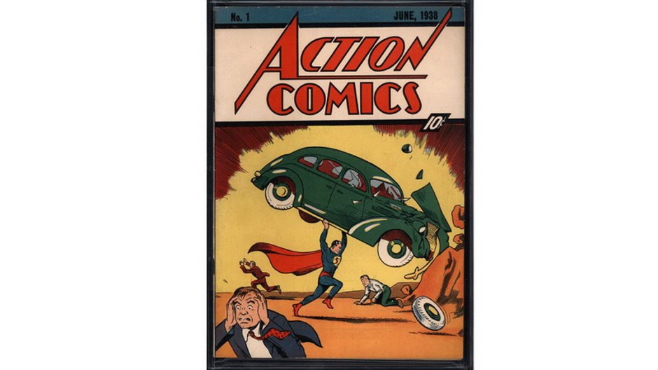 obrazok jedneho z najstarsich komiksov o supermanovi