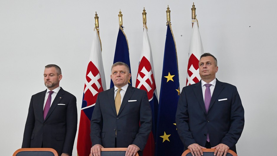 Peter Pellegrini, Robert Fico, Andrej Danko/TASR