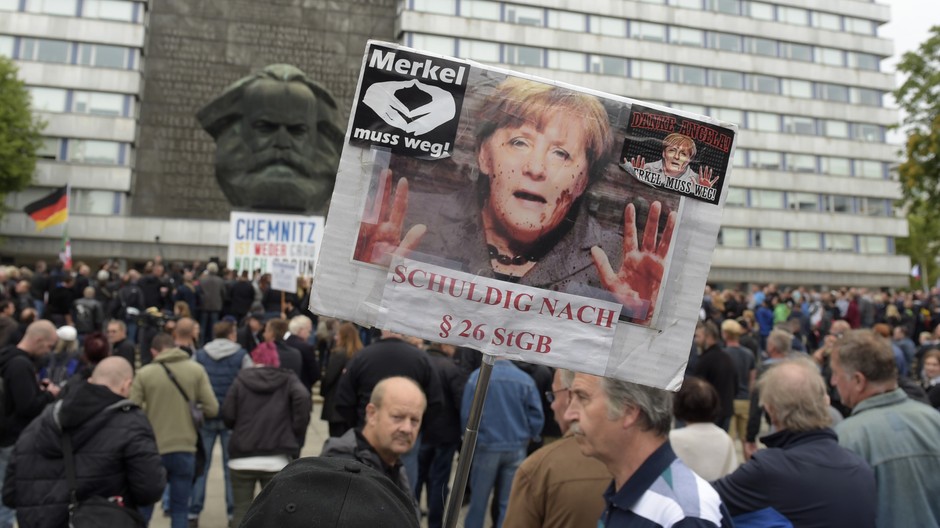 Protest proti Merkel
