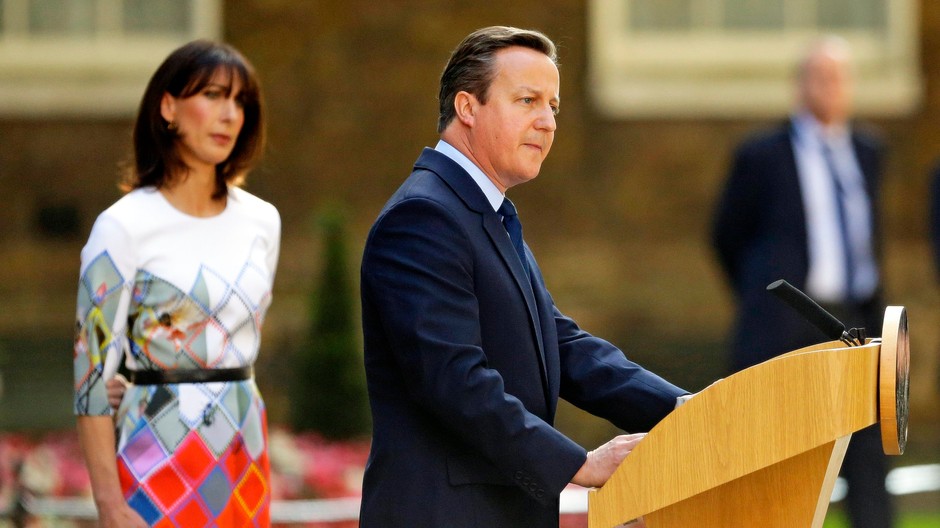 David Cameron, britský premiér, s manželkou