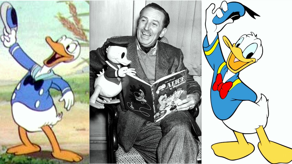 Walt Disney a káčer Donald, koláž