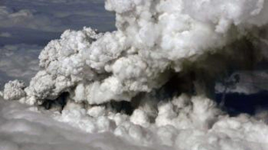 popol z islandskej sopky