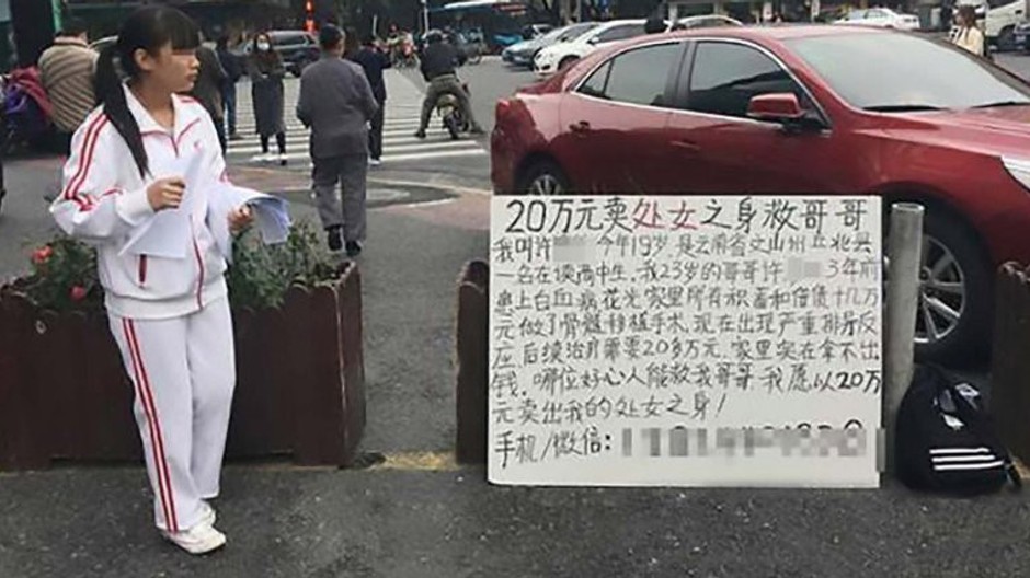 Čínske dievča Sü Jen-chua predáva svoje panenstvo