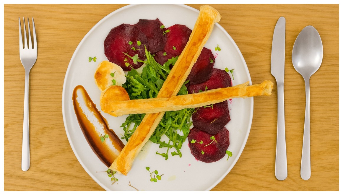 Carpacio z pečenej cvikly s kozím syrom