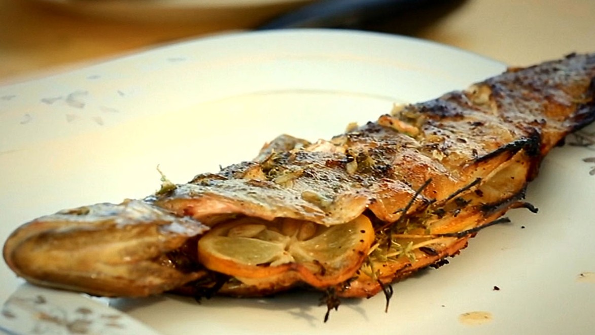 Hlavné jedlo: Grilované ryby so zelerovým pyré